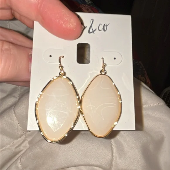 Style & Co. Gold and Cream Earrings - Picture 2 of 6